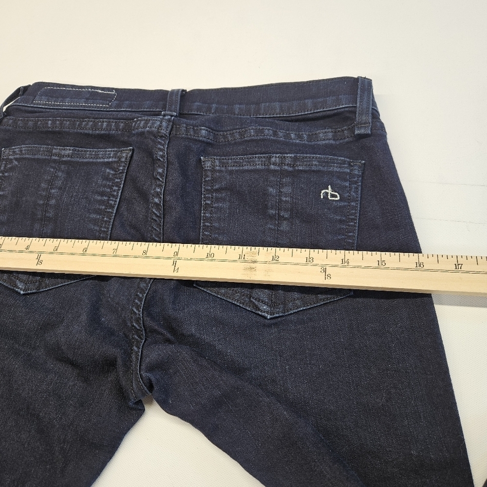 Rag & Bone Elephant Bell Flare Jeans Womens 27 Dark Blue Indigo Overdye Stretch - Picture 10 of 10